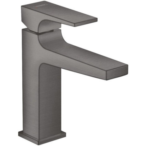 mitigeur de lavabo 110 poignée manette, bonde Push-Open noir chromé brossé