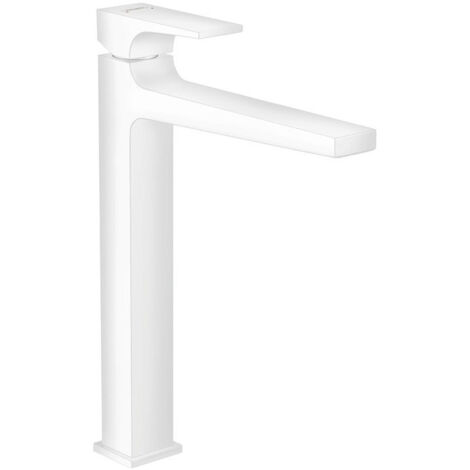 mitigeur de lavabo 260 poignée manette, bonde Push-Open blanc mat