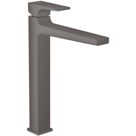 mitigeur de lavabo 260 poignée manette, bonde Push-Open noir chromé brossé