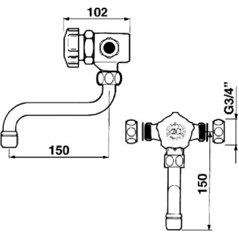 Presto - Mitigeur monocommande mural 35961 bouton noir