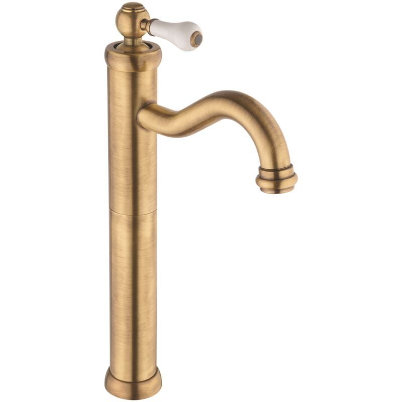 Mitigeur de lavabo à bec haut de couleur bronze de style rétro Piralla Como 0TOF3493A21 Bronze