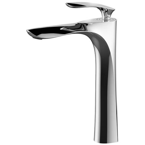 Mitigeur de lavabo avec eau chaude et froide sur vasque carrée en cuivre