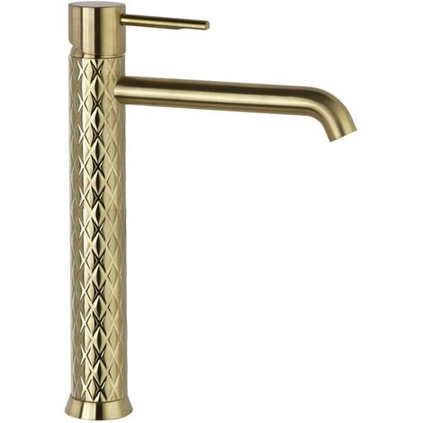 Mitigeur de lavabo bec haut Colori Or brossé ODISEA JOYA