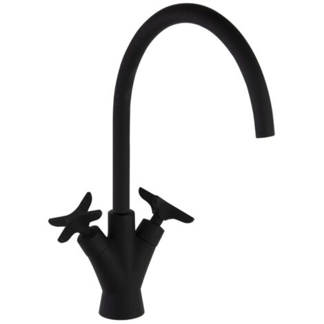Mitigeur de lavabo bec haut mobile 317mm Noir mat ADAGIO