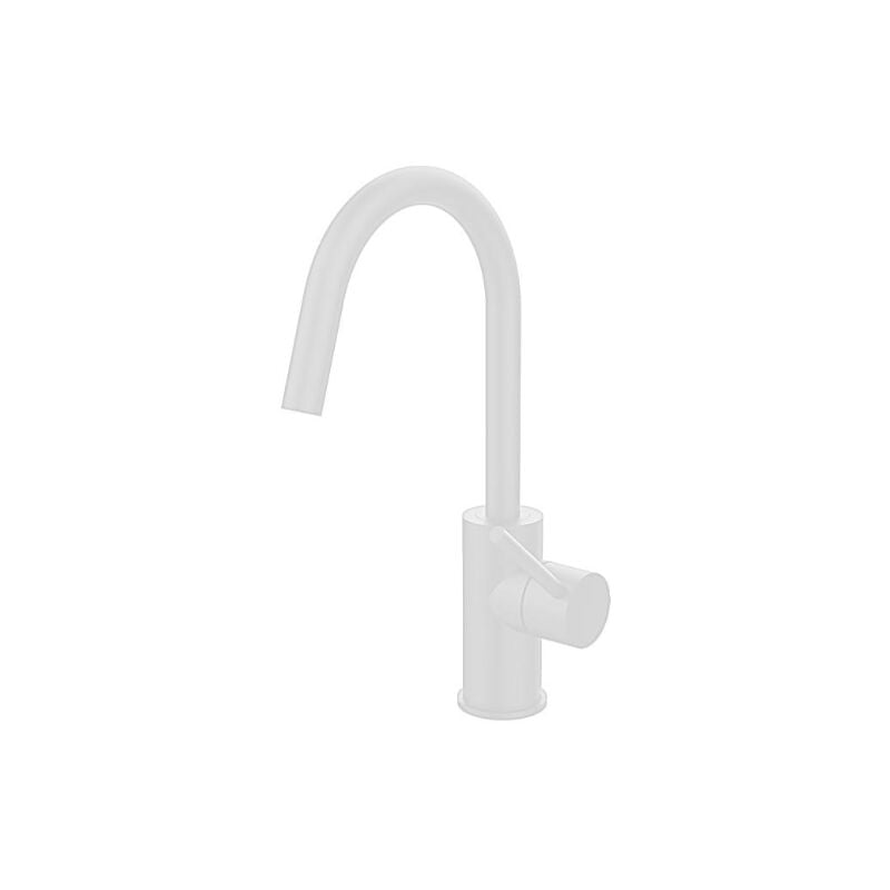 Mélangeur de lavabo avec bec pivotant blanc mat Paffoni Light series LIG078BO Laiton - Blanc opaque