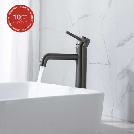 Mitigeur de lavabo bec haut SKY BATH gris mat PVD série Diamond