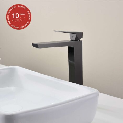 Mitigeur de lavabo bec haut SKY BATH noir cristal PVD série Infinite