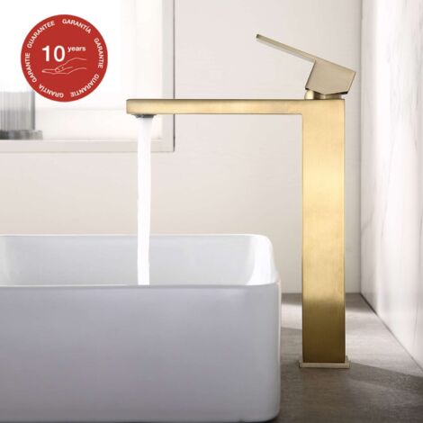 Mitigeur de lavabo bec haut SKY BATH or brossé PVD Inox S304 série Army