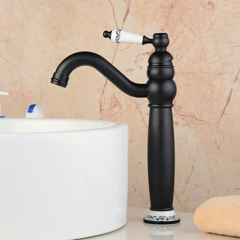 Mitigeur de lavabo Bronze huilé Terminer Un Trou poignées Simples Salle de Bain Robinet d'évier （1 pcs） 56Vingt
