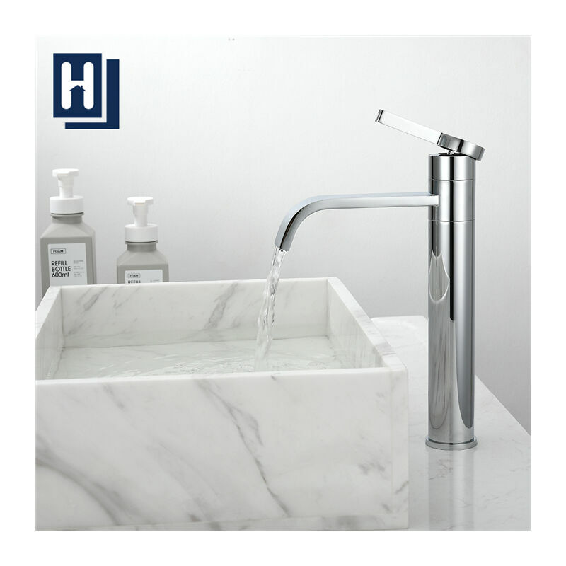 ZVD - Robinet Cascade Salle de Bain Haut Bec Pivotant 360° - Mitigeur de Lavabo en Laiton Chromé Design Moderne pour Salle de Bain