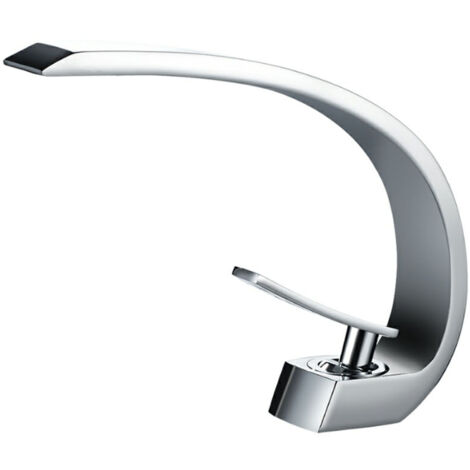 Mitigeur de lavabo chrome – Corps en laiton – Hauteur 16.6 cm – Flexibles inclus – Économie d'eau jusqu'à 30% – Installation facile – Ideko - IDK6101-1