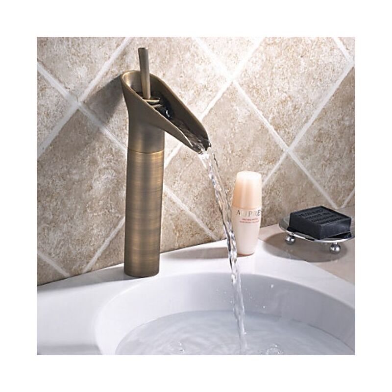 Lookshop - Mitigeur de lavabo effet cascade, style vintage finition bronze