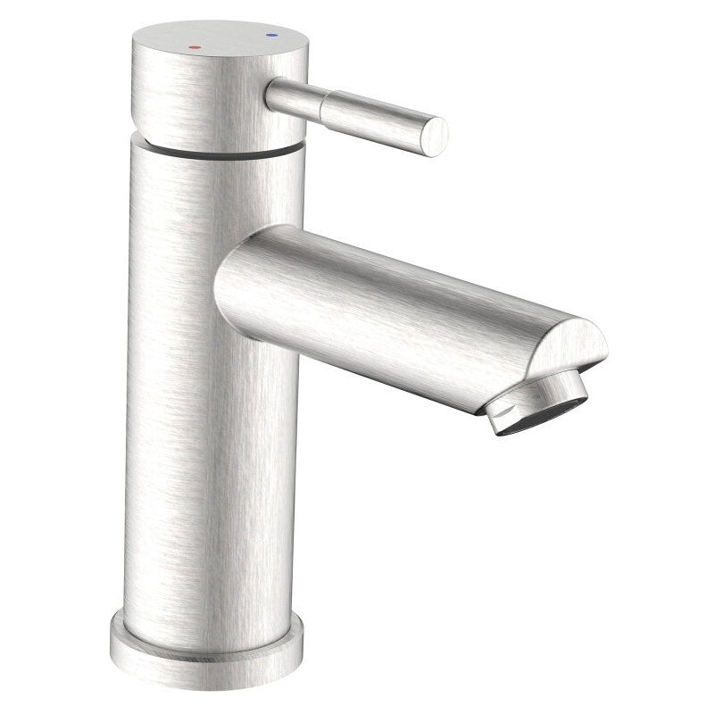 Mitigeur de lavabo en inox satiné, rond