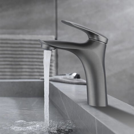 Mitigeur de Lavabo en Laiton Gris Foncé pour Salle de Bain économe d'eau et énergie Aquasup S/M