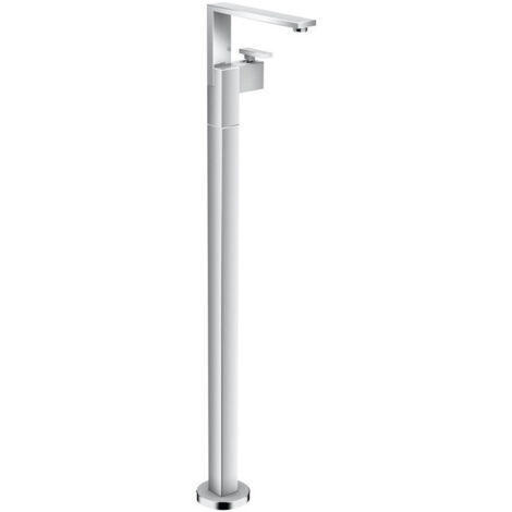 mitigeur de lavabo encastré au sol, coupe diamant, bonde push-open chroméé