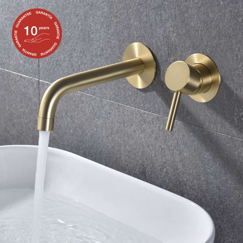 Mitigeur de lavabo encastré sky bath or brossé pvd Inox S304 série Cloud