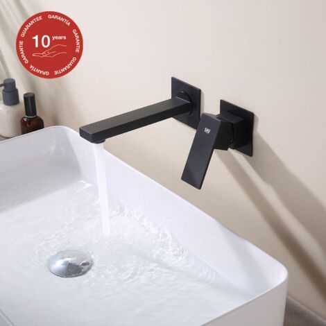 Mitigeur de lavabo encastré SKY BATH noir mat PVD Inox S304 série Thunder