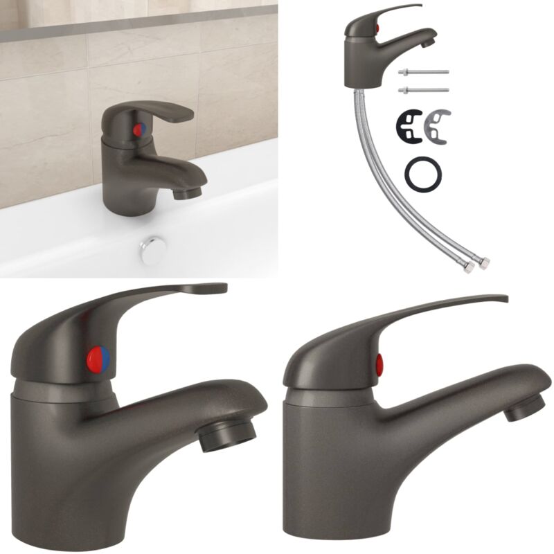 Vidaxl - Mitigeur de lavabo Gris 13x10 cm - Robinet De Lavabo - Mitigeur De Lavabo - Robinetterie - Sanitaire - Cuisine - Home & Living