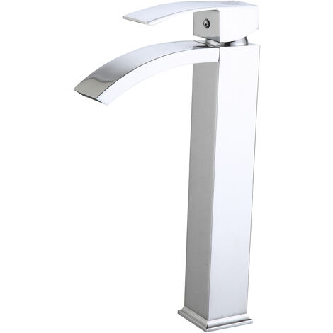 Mitigeur de lavabo haut Acacia – Finition métal – Hauteur 30 cm – Bec haut – Poignée unique – Cartouche céramique 40 mm – Dp Griferia
