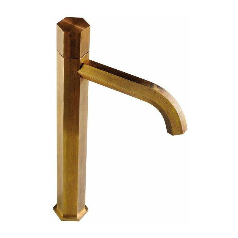 Mamoli - Mitigeur de lavabo haut monotrou en laiton naturel modèle hexagonal Hexagonal 456600000007 Laiton naturel
