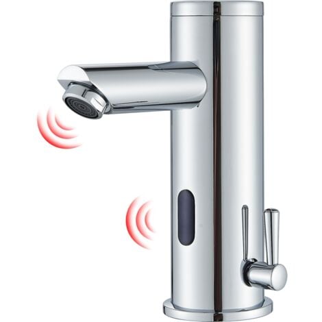 ZAMERY Mitigeur de Lavabo Infrarouge Automatique Chrome,Mitigeur Automatique Sans Contact Robinet de Salle Bain capteur Automatique à Infrarouge,Robinet Lavabo Infrarouge Touchless Pour Vasque à Poser Froide