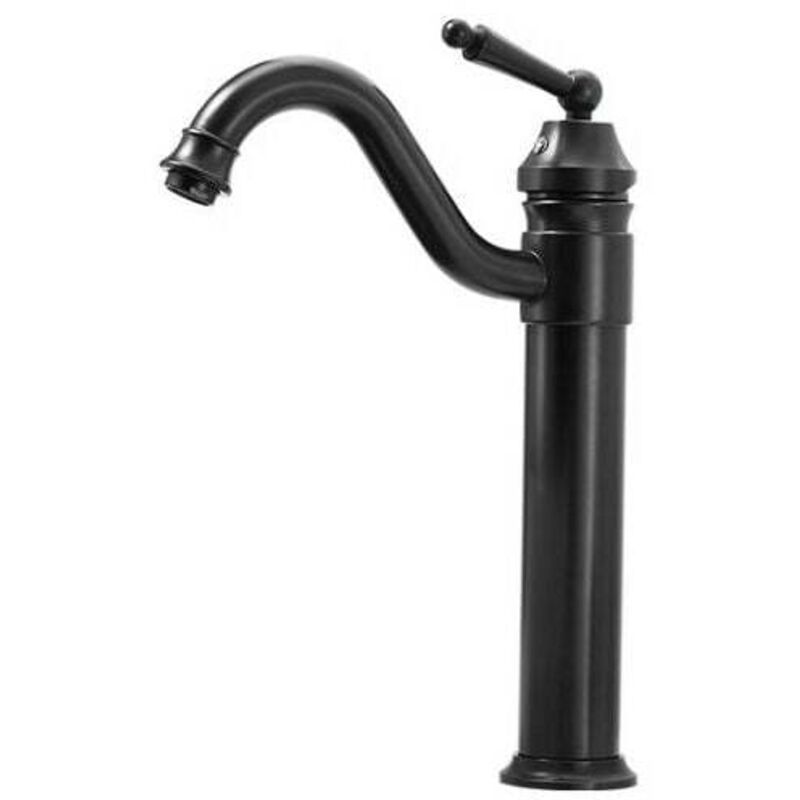 Ahlsen - Mitigeur de lavabo Mitigeur lavabo haut en noir mat Piralla Noir mat - Sans vidage - Noir mat
