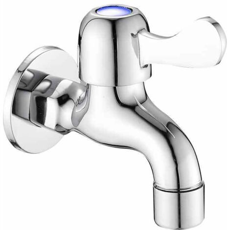 Mitigeur de lavabo Mitigeur Mural Evier (1/2'', Eau Froide), Robinet de Extérieur/Jardin, Laiton/Chromé