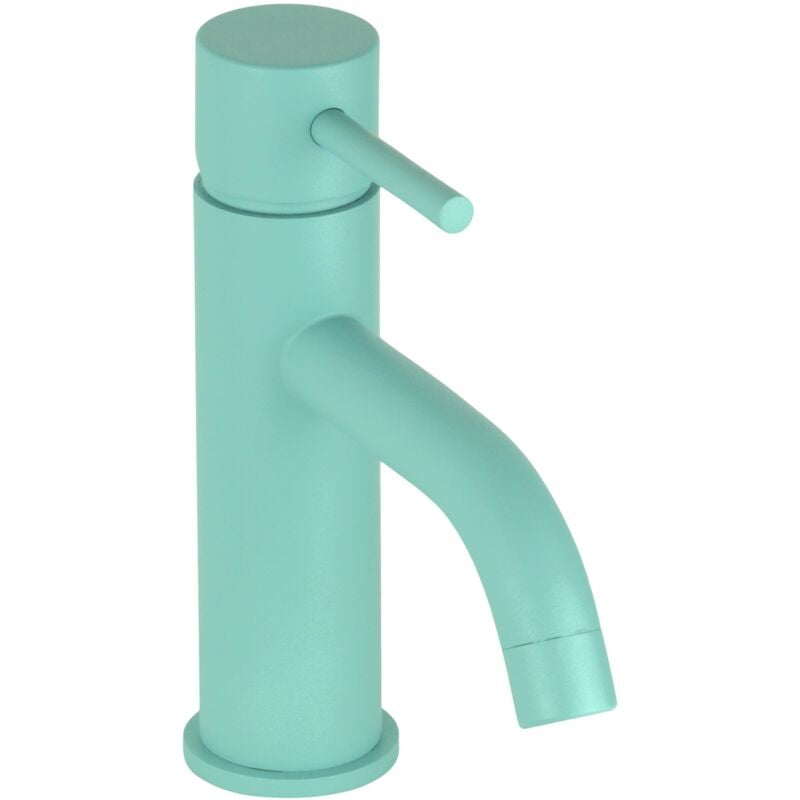 Mitigeur de lavabo modèle rond de couleur bleu aqua Pollini Jessy Color MXLAMCMMCA6 Bleu Aqua