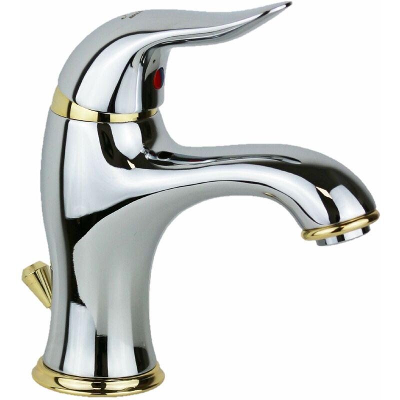 Nice Rubinetterie - Mitigeur de lavabo de style vintage en chrome - couleur or Nice Wilson 28280017CRO chromè-or