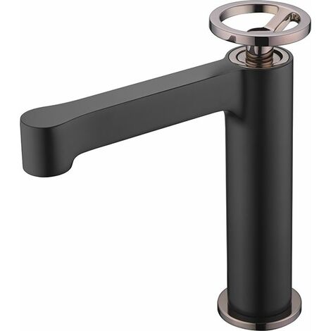 Mitigeur de lavabo noir or rose Série Olimpo