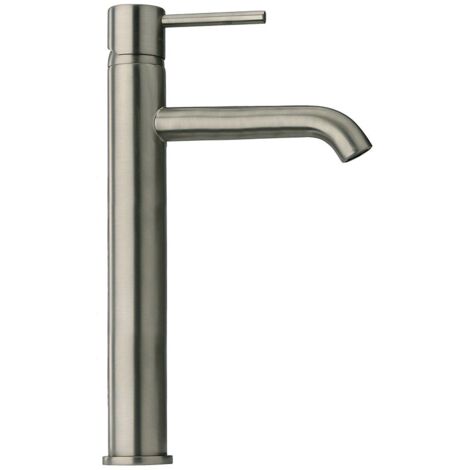 Mitigeur de lavabo réhaussé Cox PVD Gris Acier Brossé