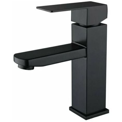 Mitigeur de lavabo Robinet de lavabo noir en acier inoxydable 304 réglable chaud et froid--TRIMEC