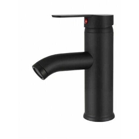Mitigeur de lavabo Robinet de salle de bain robinet cascade mitigeur noir rétro mitigeur lavabo robinet de lavabo(Court)
