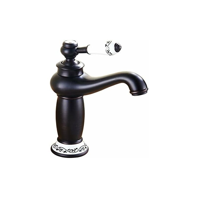 Ahlsen - Mitigeur de lavabo Robinet d'évier Vintage Bronze huilé finition laiton salle de bains 24105.5cm