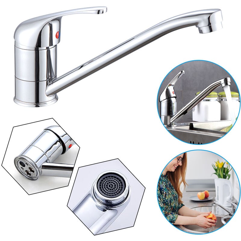 Hengmei - Mitigeur de lavabo Robinet Mélangeur de Cuisine Lavabo 360 ° rotation Salle de Bain Robinet pour Cuisine et Salle de Bains