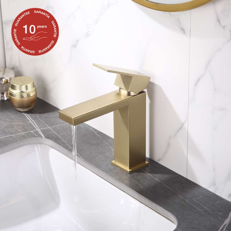 Poalgi - Mitigeur de lavabo sky bath or brossé pvd Inox S304 série Army