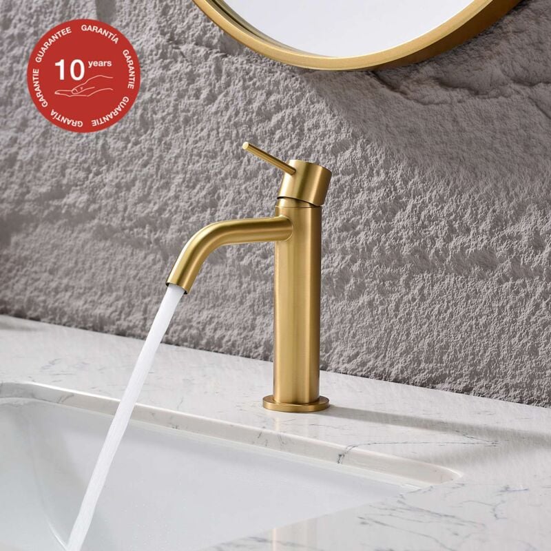 Poalgi - Mitigeur de lavabo sky bath or brossé pvd Inox S304 série Promise