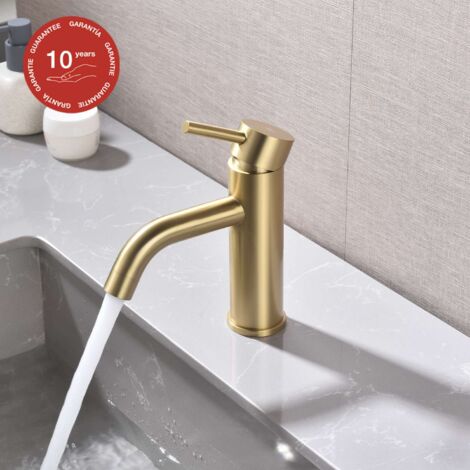 Mitigeur de lavabo SKY BATH or brossé PVD Inox S304 série Rock