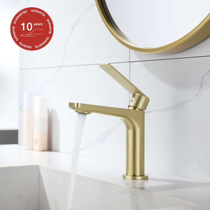 Poalgi - Mitigeur de lavabo sky bath or brossé pvd série Glory