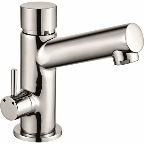 Mitigeur de lavabo temporisé TWS1334 – Finition chromée – Bouton poussoir pour arrêt automatique – Laiton haute qualité – Tecom