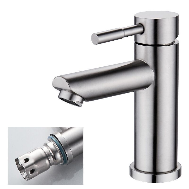 Linghhang - Mitigeur de lavabo,Mélangeur en acier inoxydable, mélangeur de lavabo avec eau chaude et froide