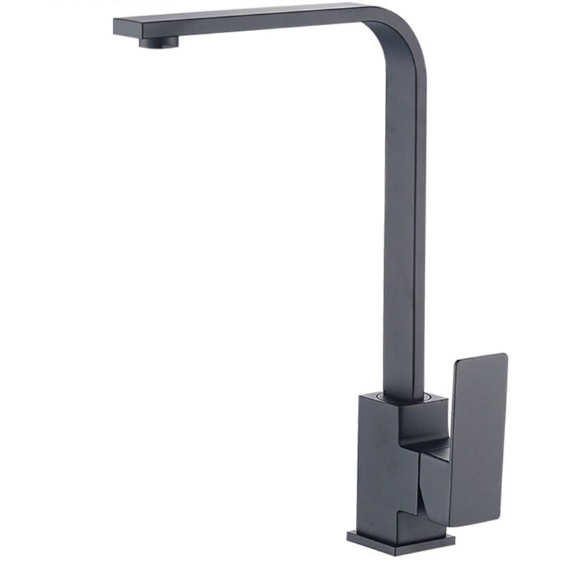 Tonchean - Mitigeur de lavabo,Robinet de Cusine Noir 7-Forme Bec Haut Flexible Robinet Mitigeur Evier pour Cuisine en Acier Inox Finition Noire