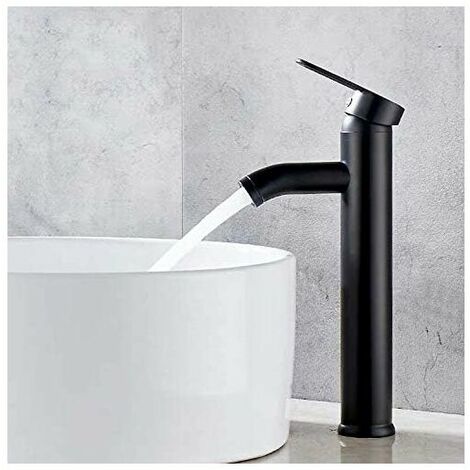 Mitigeur de lavaboRobinet de salle de bain, robinet de lavabo noir, robinet de haute qualité, robinet de salle de bain, résistant à l'usure, adapté pour un diamètre intérieur de 32 mm à 42 mm