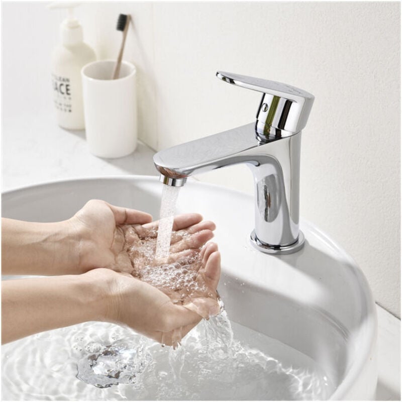 ZVD - Robinet Salle de Bain Chromé Mitigeur de Lavabo à Deux Voies pour Salle de Bain Robinet de Lavabo en Laiton Robinetterie Moderne