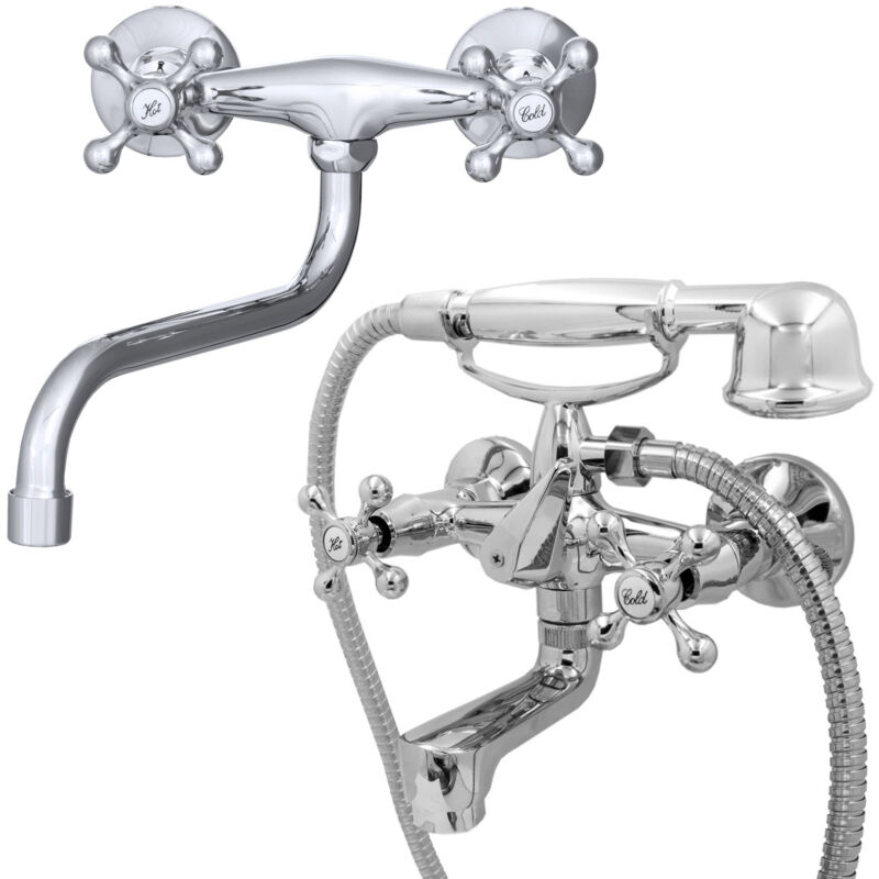 Mitigeur de salle de bain rétro pour baignoire+mélangeur de lavabo