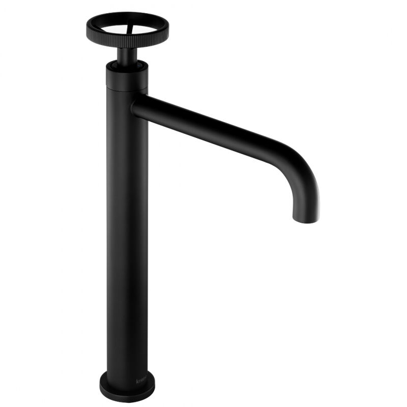 Krone - Mitigeur lavabo haut noir mat avec bonde h 35.2 cm - Faktory