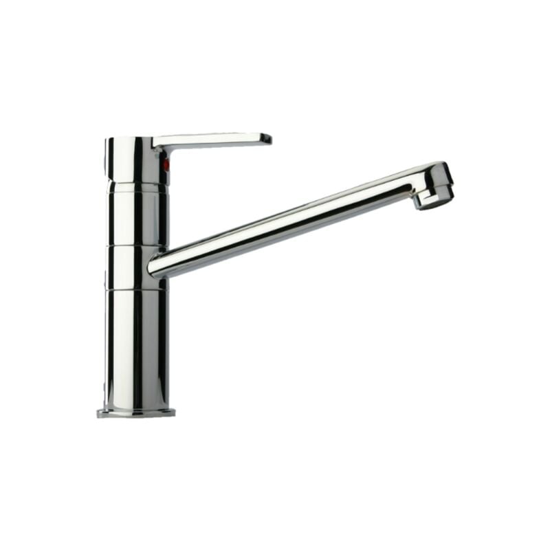 Paini France - Mitigeur d'évier avec bec coaxial en laiton chromé - Paini