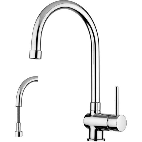 Mitigeur d'évier avec bec pivotant et douche extractible Paffoni Stick SK185CR  Chromé