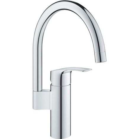 Mitigeur d'évier bec haut Eurosmart noir - GROHE SARL