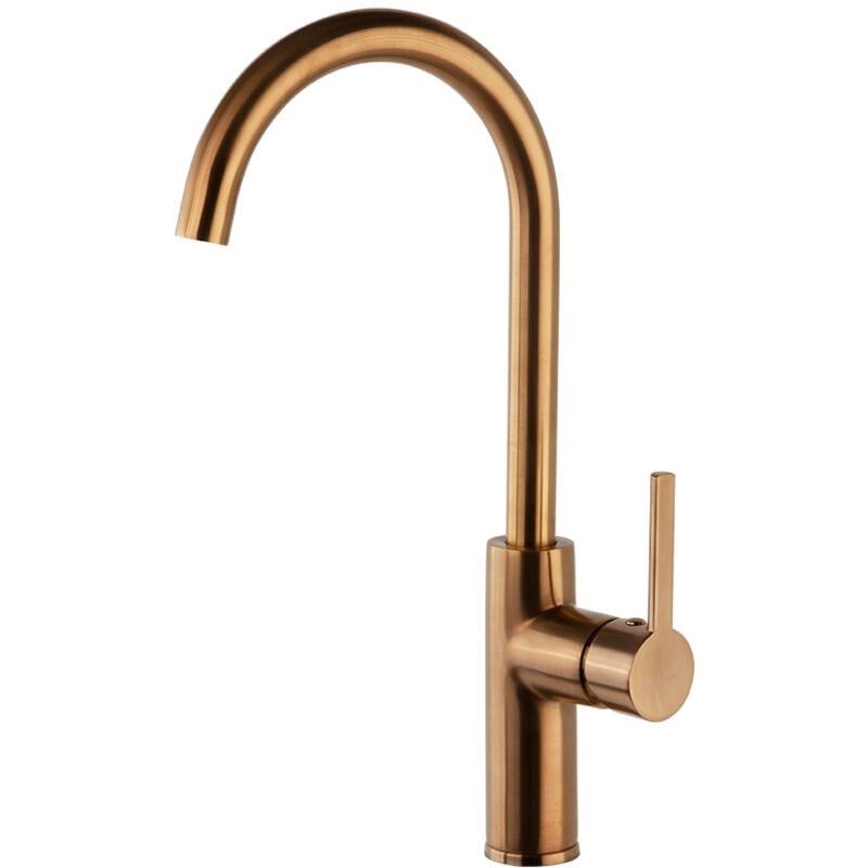 Ramon Soler - Mitigeur évier vertical col de cygne, Cuivre brossé avec bec orientable - 330602CUC